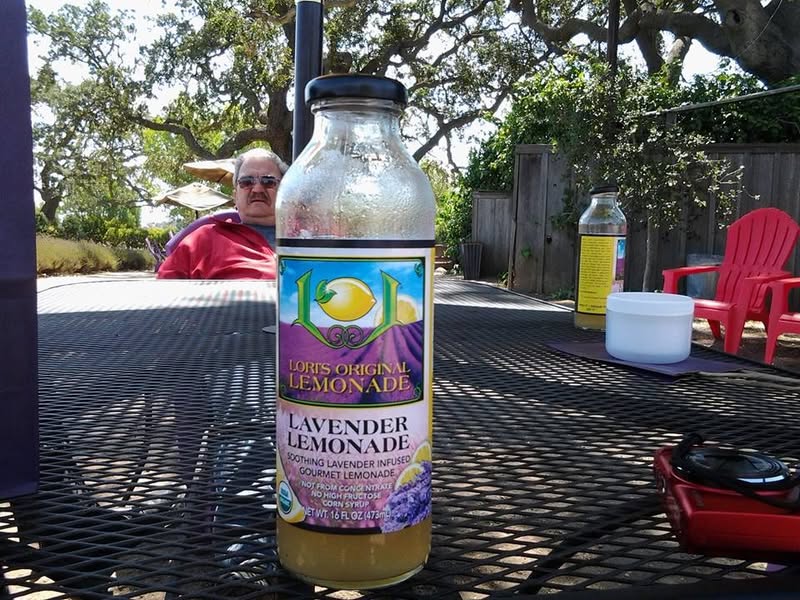 Having a healthy lavender lemonade at the lavender farm.