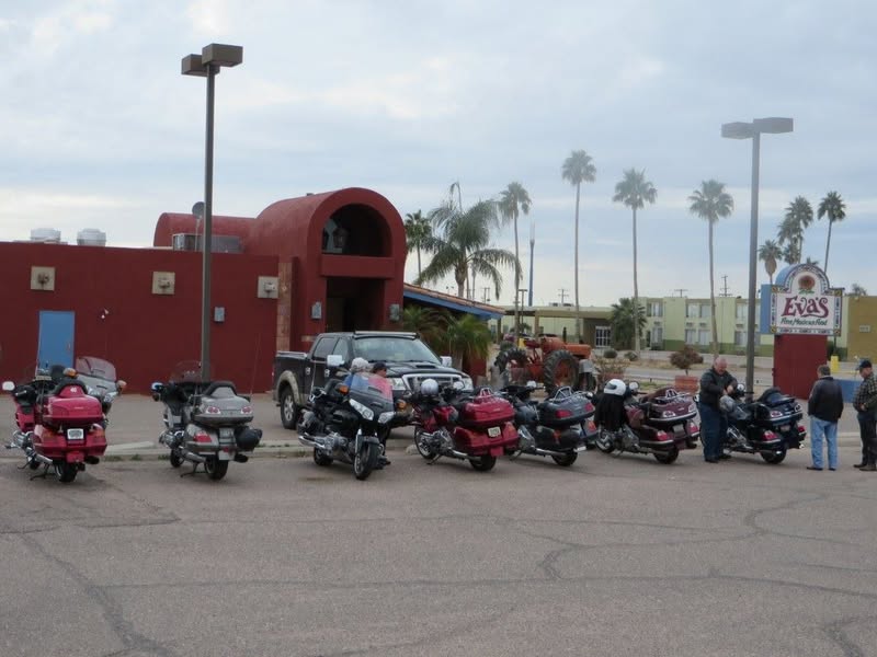 Nice RTE today with some Goldwingers. About 150 miles round trip. I met up with a couple guys from this side of town and we rode down to Eloy.