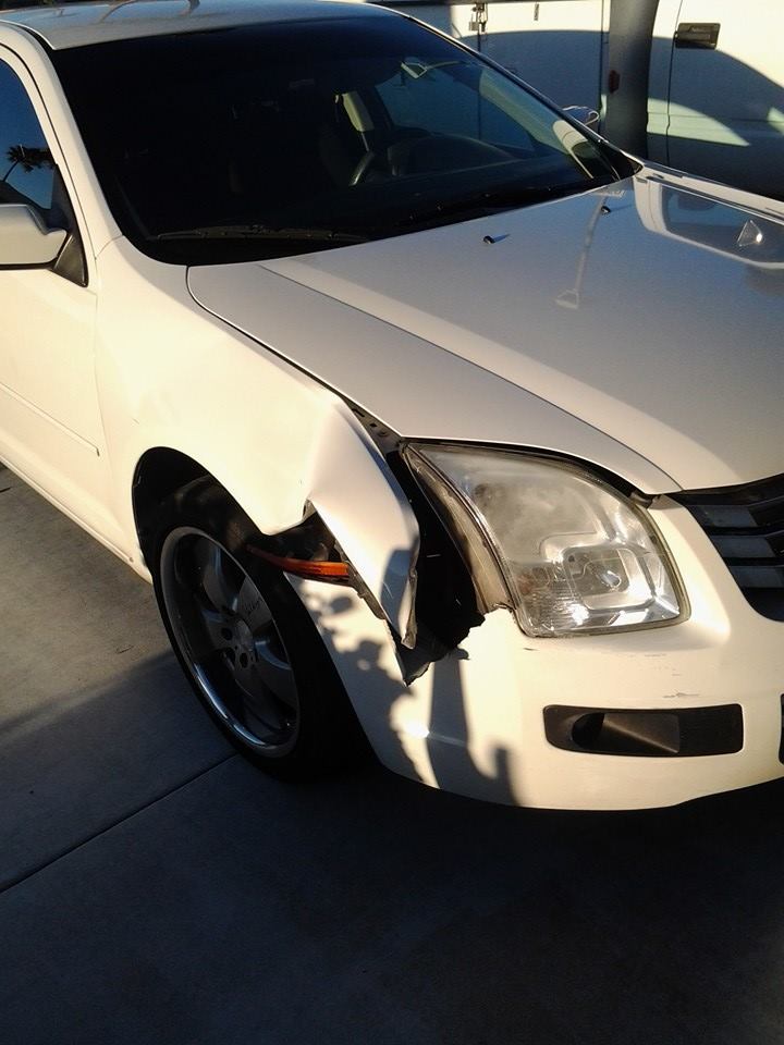 My sister in law brought her car over so I can fix a little ding.
