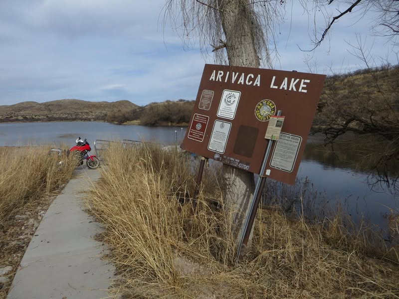 Jim Ayers, I took my Versys back to Tucson and rode into Arivaca Lake. Here are a couple of pictures of the area. Very nice area to camp with clean Elanor's. The Buenas Aires wildlife area is day use only, but easy access. I would have taken more pictures, but forgot to charge my camera battery.