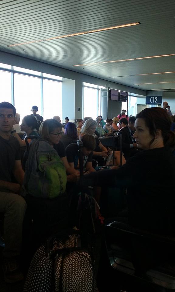 Lucky my afternoon flight is only fifteen minutes behind schedule.