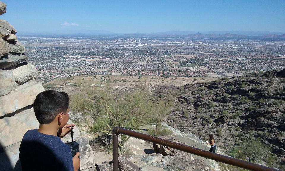 I took my wife's great grandkids cousin for a little ride up south mountain.