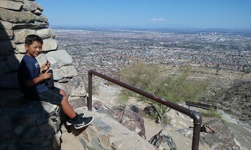 I took my wife's great grandkids cousin for a little ride up south mountain.