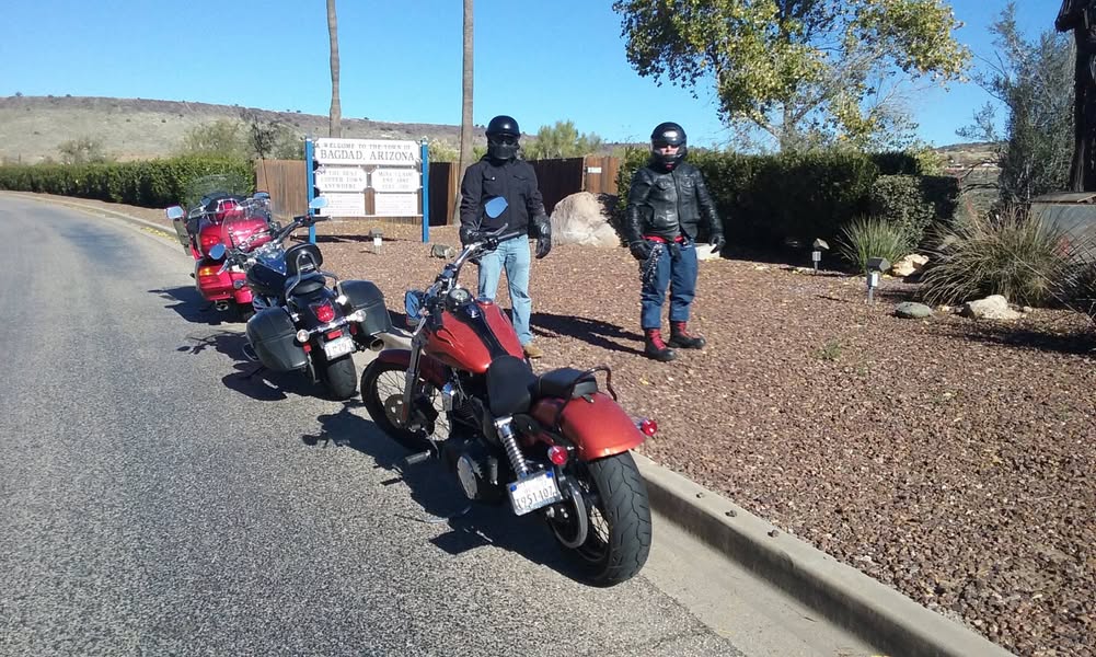 A few of you may remember my requesting prayers for a young friend of mine that was in a very serious motorcycle accident a couple of years ago. Well, today he,  a friend of his and I took a little ride to Bagdad, AZ.