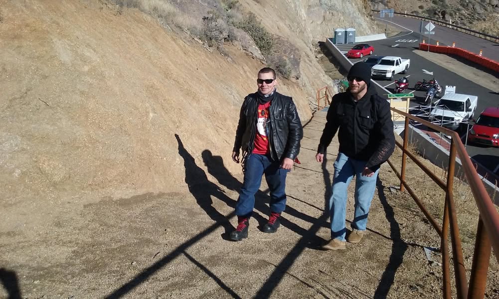 A few of you may remember my requesting prayers for a young friend of mine that was in a very serious motorcycle accident a couple of years ago. Well, today he,  a friend of his and I took a little ride to Bagdad, AZ.
