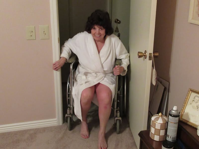 My wife took a hard fall last week and really hurt her knee. I can tell she is feeling much better today. She still has a long way to go, but she is trying to master the wheelchair for the first time in her life. Arrgh!, women drivers!!!!!