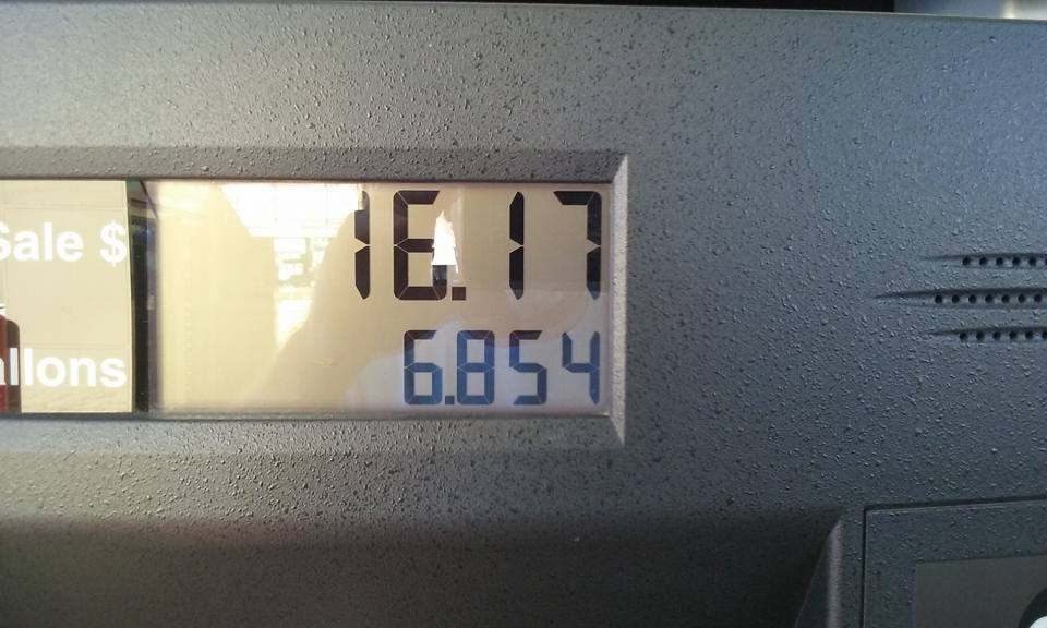 TOO MUCH FUN!  I knew I was running low, but 6.85 gallons in a 6.7 gallon tank is cutting it a bit close!  😊😀😂😃😤