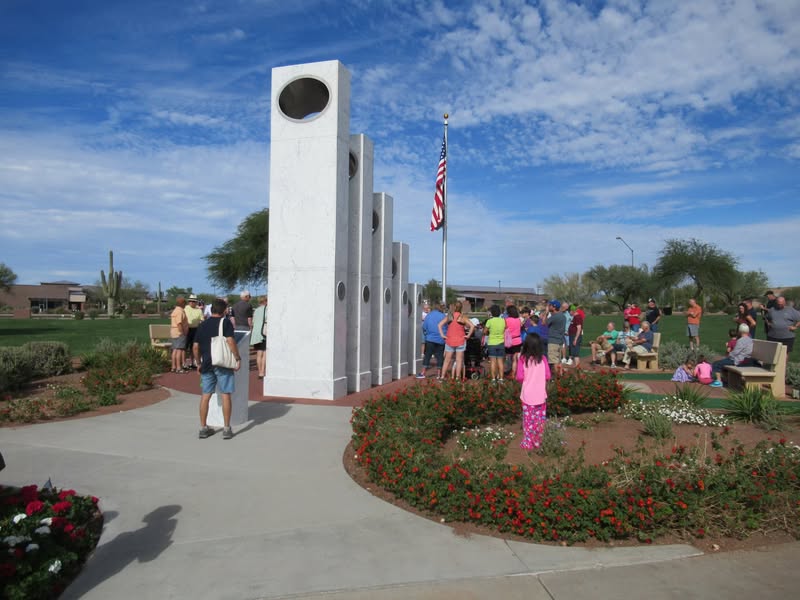 We have a somewhat unique Veterans Memorial in Anthem. I went there yesterday to take some pictures not expecting that many people to be there. Wrong, several thousand were there making it impossible to get the shots I wanted. I took a few, but decided to come back today for the money shots. Read the captions on some of the pics to get the whole picture. :)