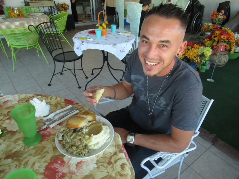 We had a great Thankgiving dinner today With my wifes sister, her husband, her grandson, his wife, and the great grandkids. Being a kid myself, I spent most of the time with the little ones. Between taking motorcycle rides, chair massages, and story telling, the time flew by. Oh yeah, we ate too much too!!!