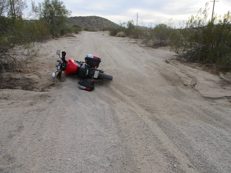 I was thinking this morning about relaxing and watching the Cardinals lose to the Titans. I didn't get too excited about that so I looked up a trail in my AZ Backroads book that I haven't ridden yet and headed that way on my Versys.