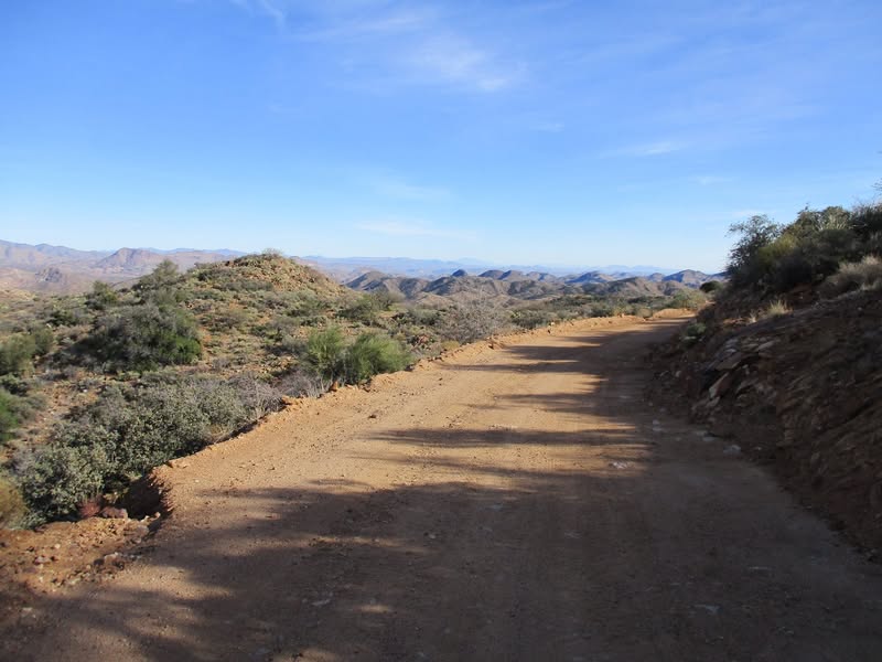 Another little ride today to experiment with the topo maps on my GPS. A new ride for me, but the scenery is much like the other areas of the Bradshaw mountains. I did come across two more roads that I want to explore further. I am totally amazed at how many active mines exist in these hills.