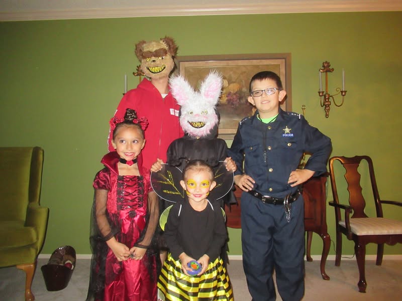 We had our first set of Trick or Treaters in the 16 years we have lived in this retirement community! Cuties, all of them except the guys.