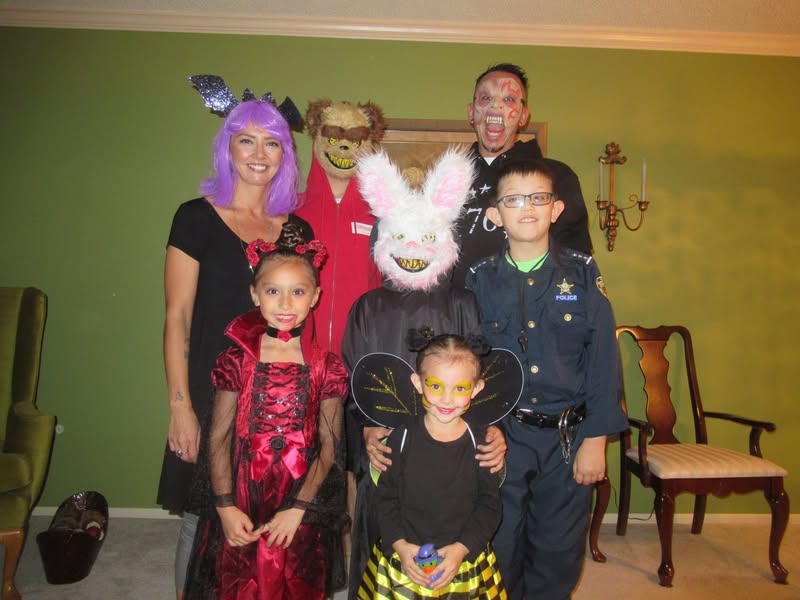 We had our first set of Trick or Treaters in the 16 years we have lived in this retirement community! Cuties, all of them except the guys.