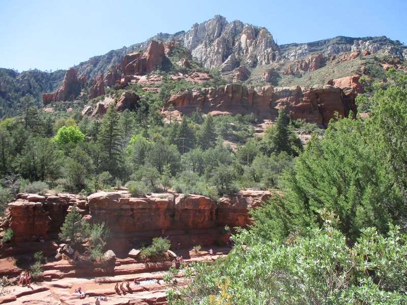 My wife's daughter Beverly is visiting for the week and wanted to see Sedona. I showed it to her, and a few other things. We chose a good day to visit the high country as it reached over 100 here today at my house.