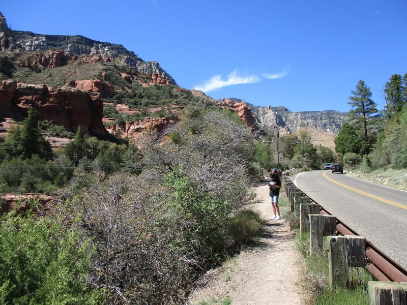 My wife's daughter Beverly is visiting for the week and wanted to see Sedona. I showed it to her, and a few other things. We chose a good day to visit the high country as it reached over 100 here today at my house.