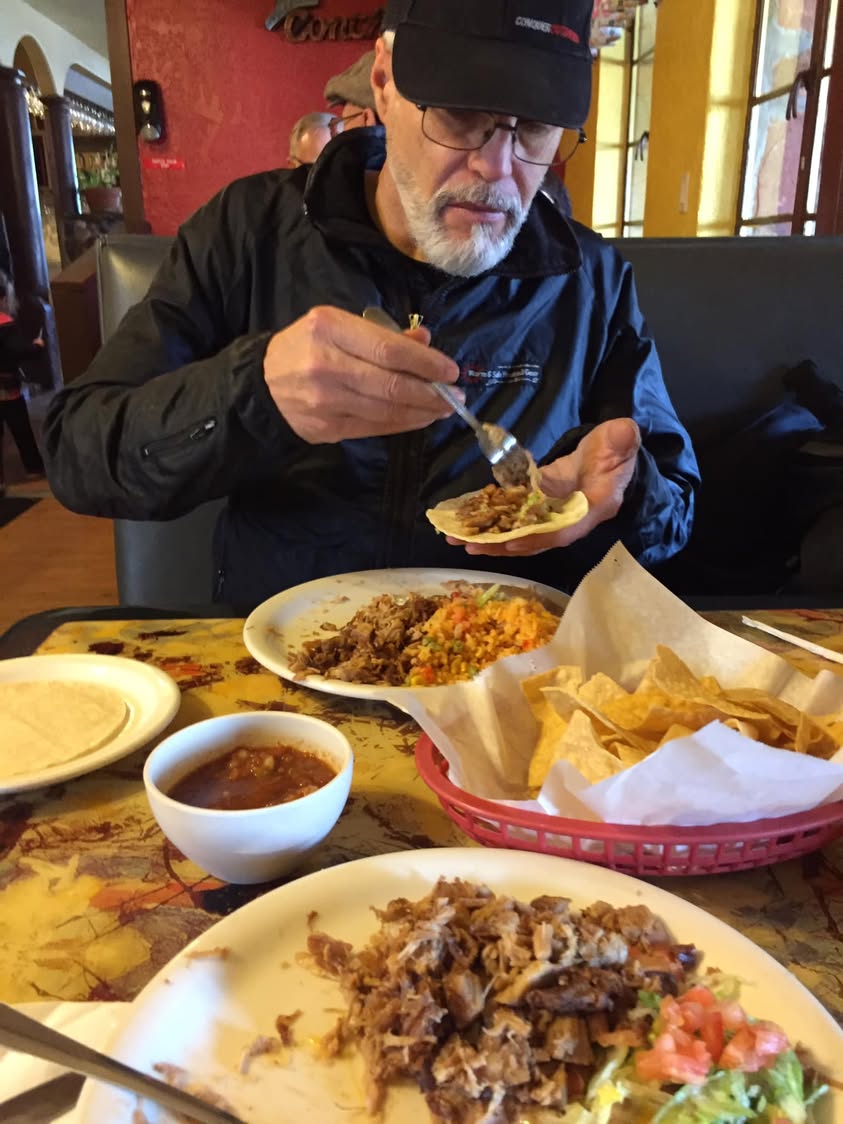 Garry and I having lunch at Conchos in Cottonwood, AZ.
