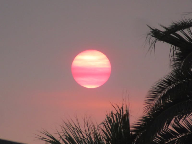 There is a fire in California that had sent a rather dense haze over