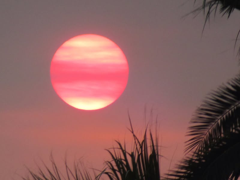 There is a fire in California that had sent a rather dense haze over the State of Arizona. However, it did make for an interesting sunset!
