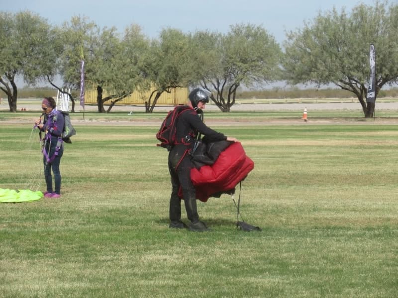 Rode out to the Eloy Airport with the group today. Good food while being entertained by guys jumping out of perfectly good aircraft.
