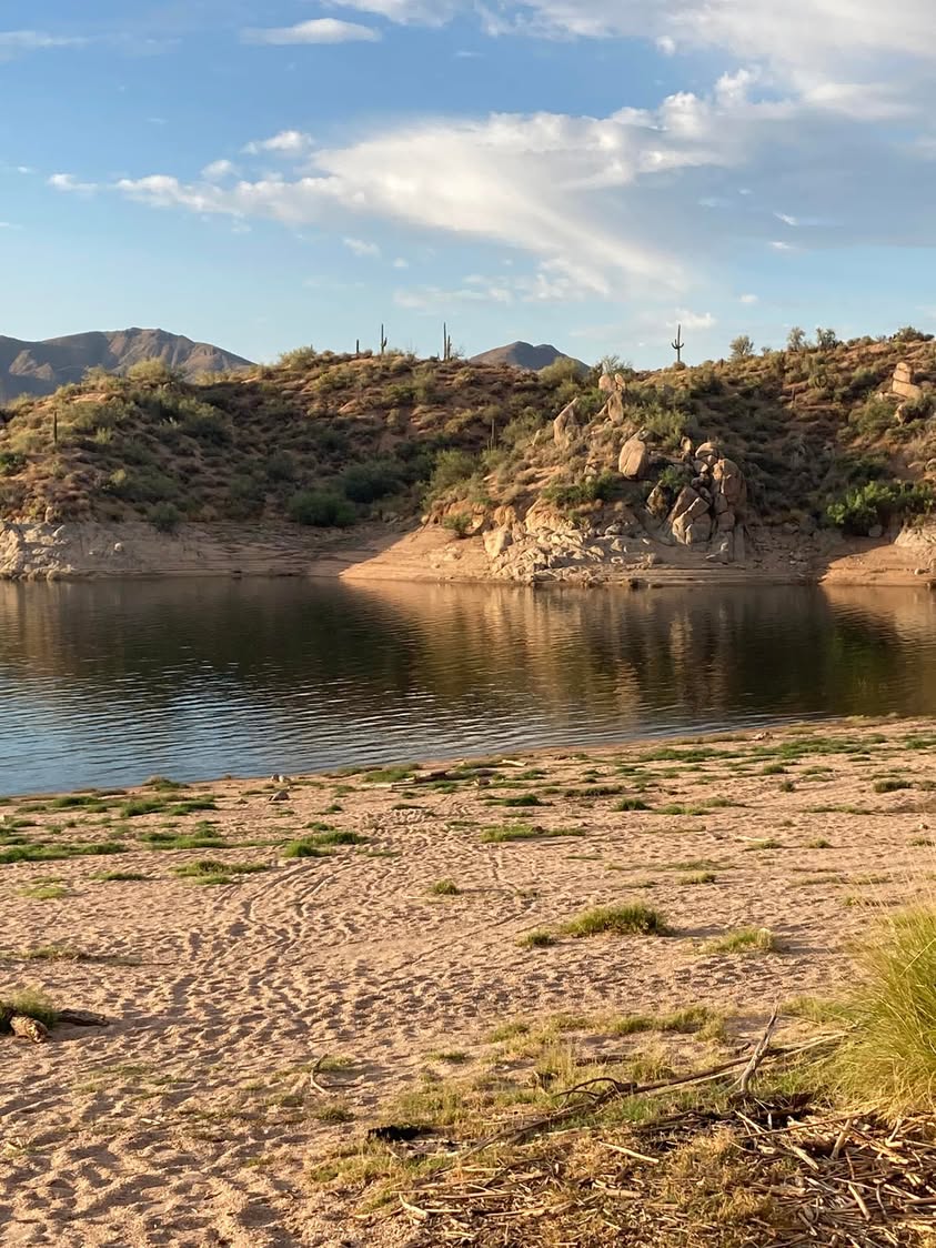 Jim and I rode out to Bartlett Lake this morning hoping to enjoy a ride and beat the heat. The lake is a good thirty feet down from the last time I visited. Beating the heat was just a pipe dream, it didn’t happen.