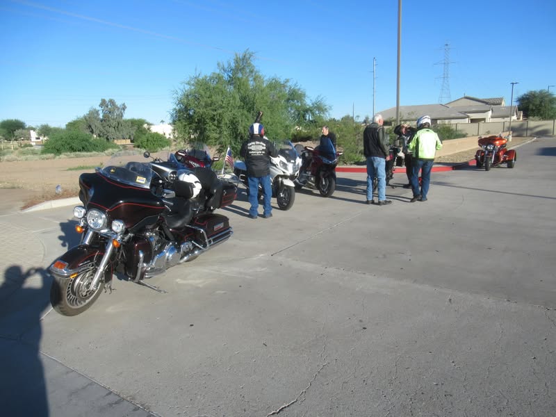 Seven riders fueled and ready.