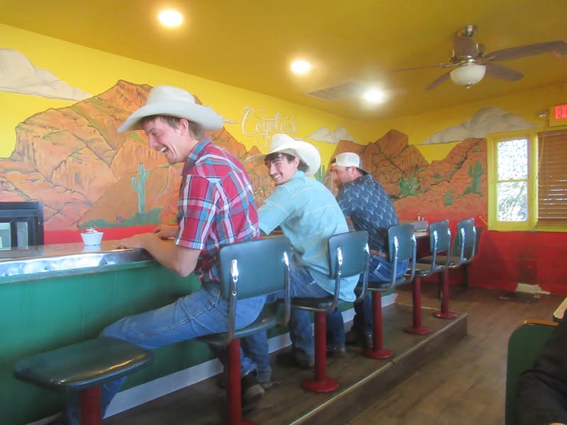 I told them the caption on this picture was going to be Two Cowboys and a Redneck. They got a kick o