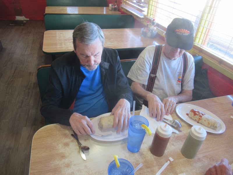 Steve, John, and I had our individual renditions of the breakfast burritos.