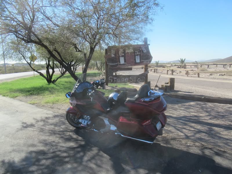 We are taking a rest break at the station behind the old Tin Top restaurant. I was going for the nos