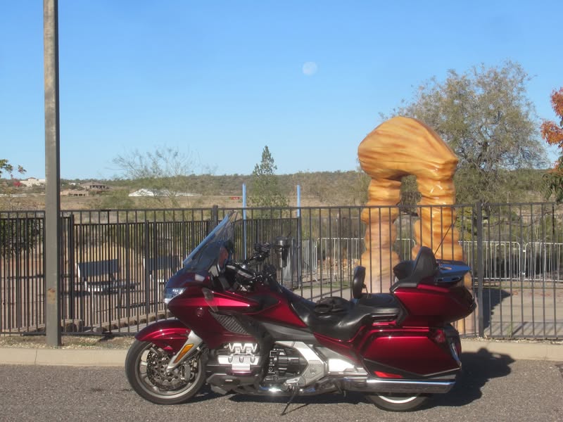 Our traditional rest stop near the Wickenburg airport. I was trying to moon my b