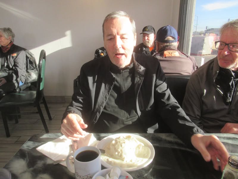 Steve ordered a small order of biscuits and gravy.