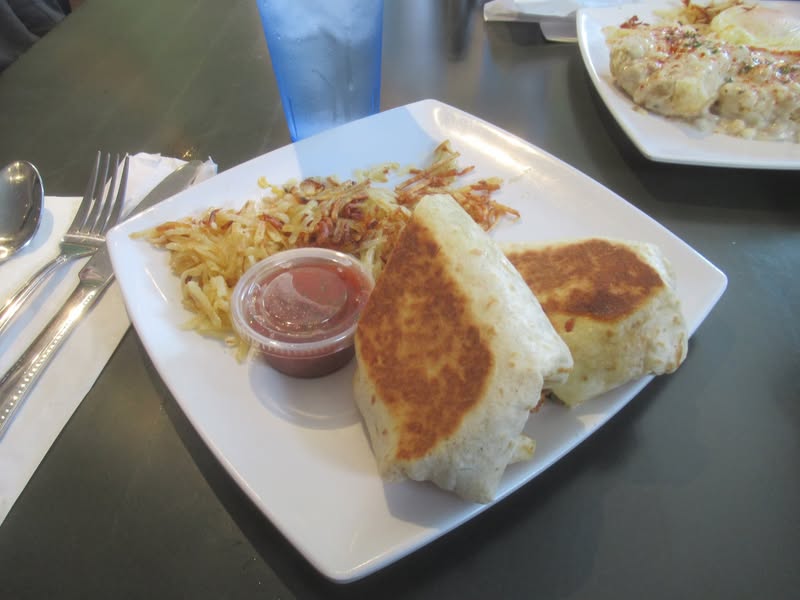My breakfast burrito was fair to good.