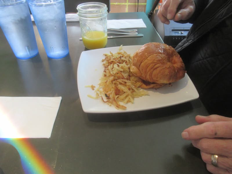 Dave couldnt finish his croissant.