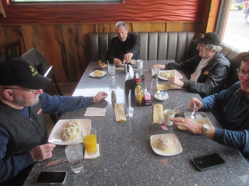 Not too many at the Hassayampa this morning. John, Alan and Dave ordered full breakfast.