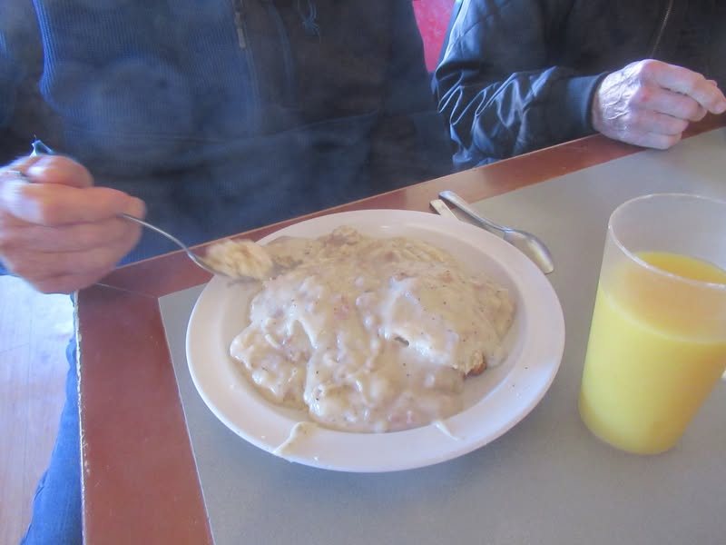 Alan had the half order with water and orange juice.