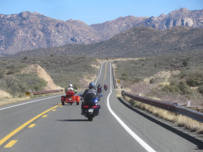 Just starting the climb over the mountains before Prescott. What a view! This is why we say it is a 