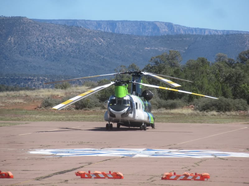 At rest, the props droop more than they lift while in flight.