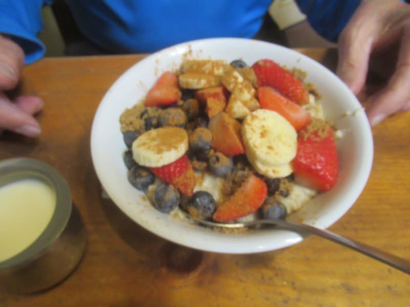Steve ordered the oatmeal so I told him about my grandpas oat mill.