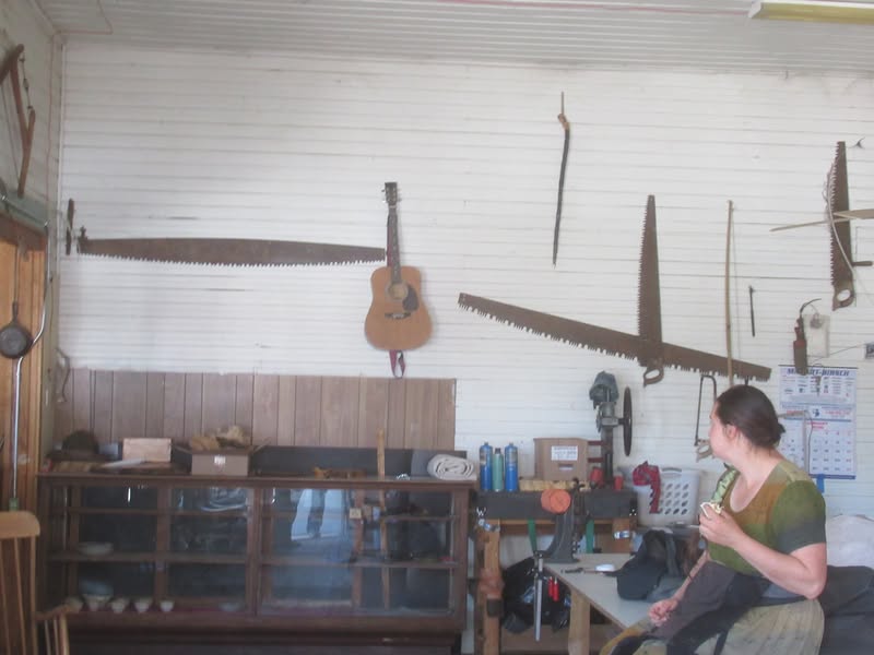 The canvas creation and repair shop across the street from The Forge has quite a few musical instrum