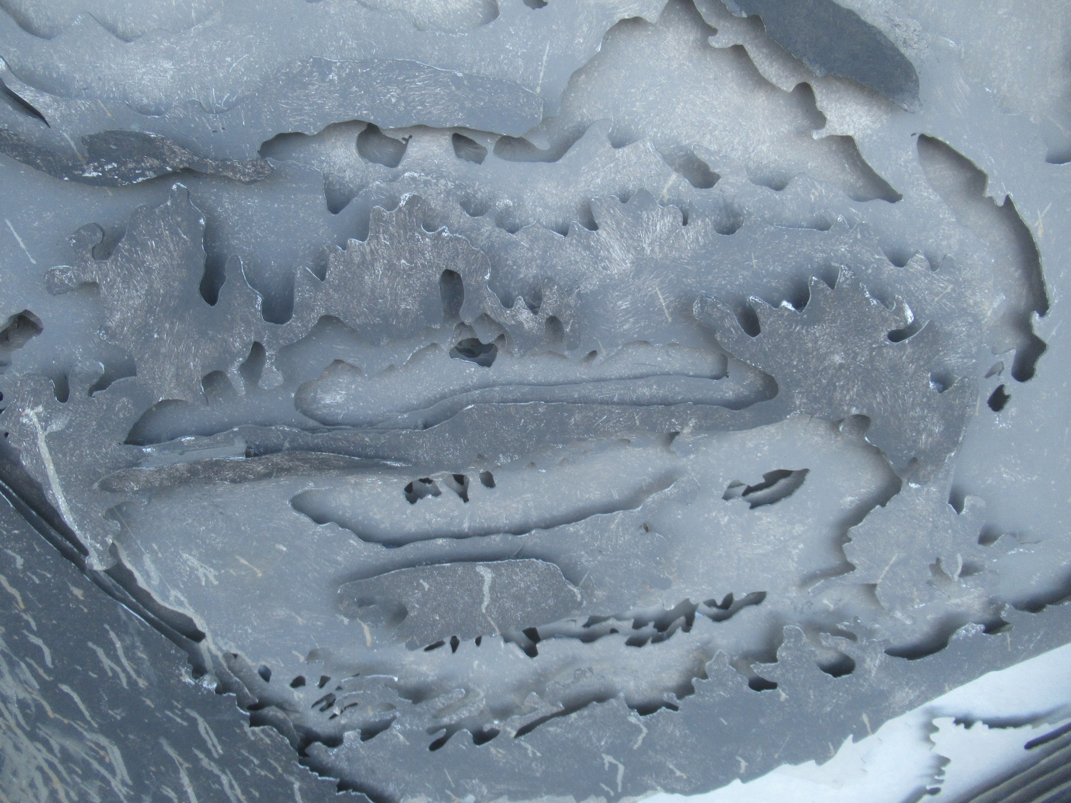 Detail of the cut metal artwork